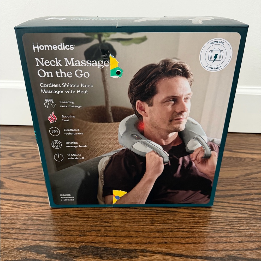 Homedics Gray Cordless Neck Massager with Heat - New in box